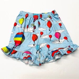 Dr. Seuss Oh The Places You’ll Go Blue Colorful Balloon Print Shorts Ruffle